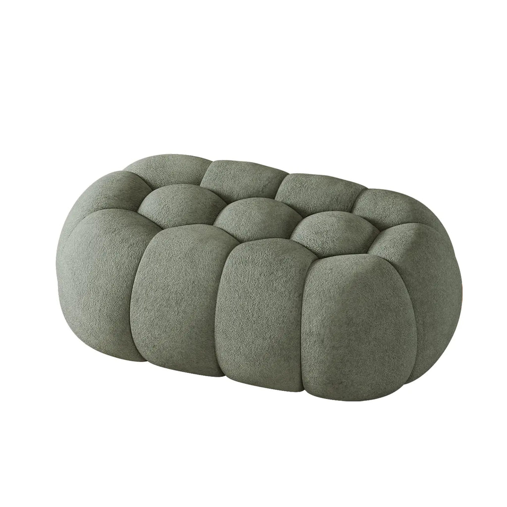 Banc de chambre contemporain en forme de nuage, recouvert de tissu