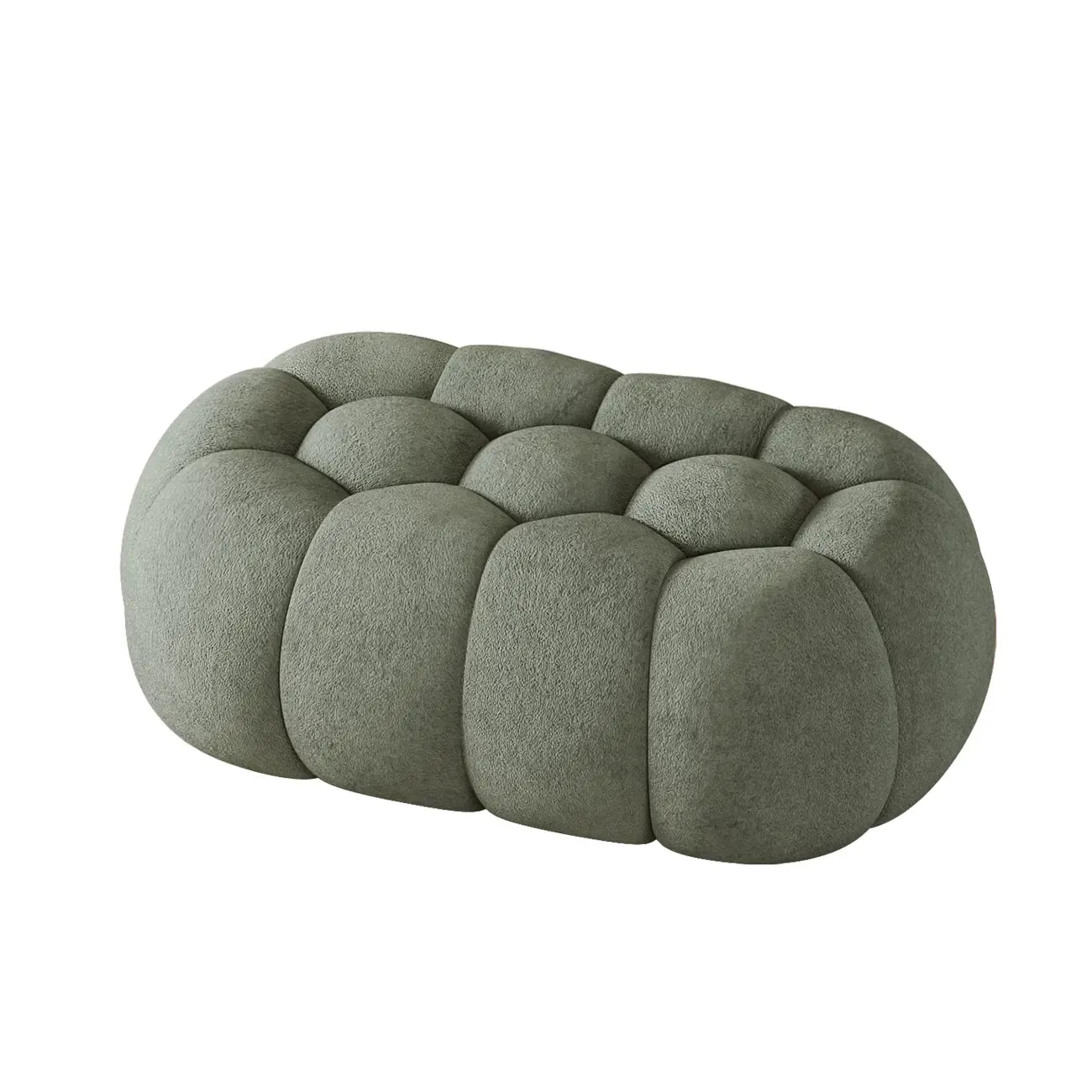 Banc de chambre contemporain en forme de nuage, recouvert de tissu