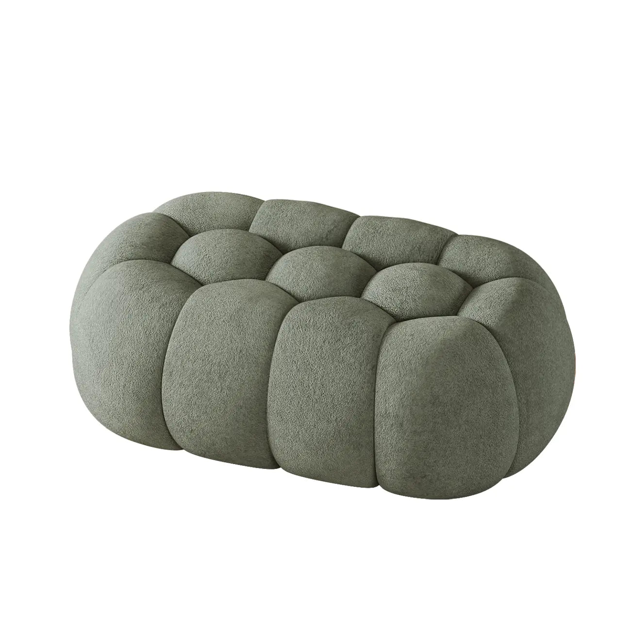 Banc de chambre contemporain en forme de nuage, recouvert de tissu
