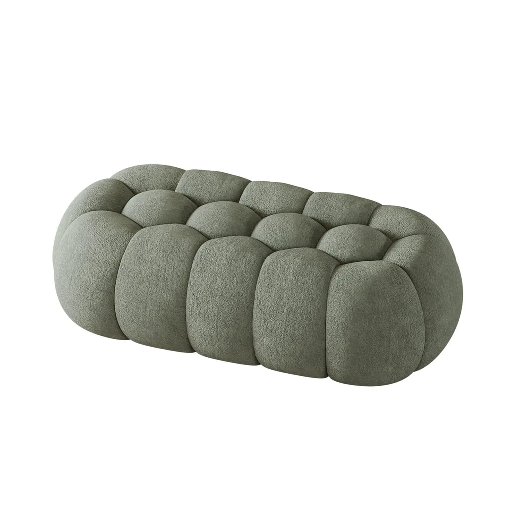 Banc de chambre contemporain en forme de nuage, recouvert de tissu
