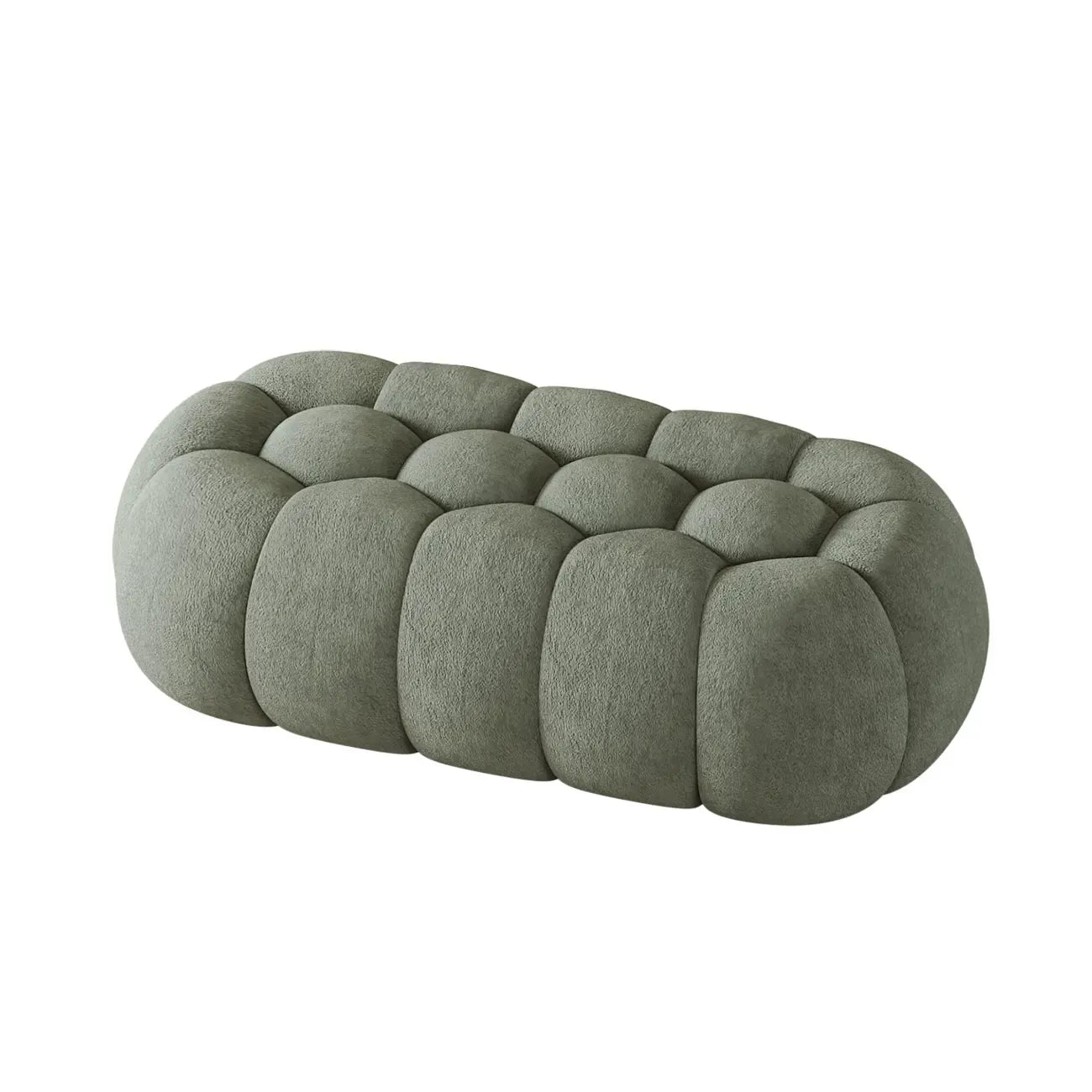 Banc de chambre contemporain en forme de nuage, recouvert de tissu