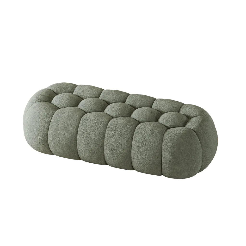 Banc de chambre contemporain en forme de nuage, recouvert de tissu