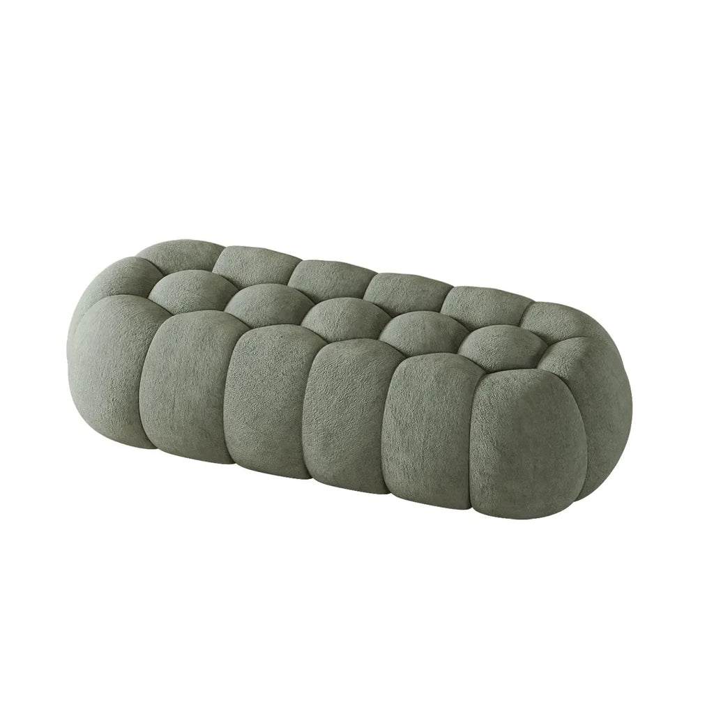 Banc de chambre contemporain en forme de nuage, recouvert de tissu