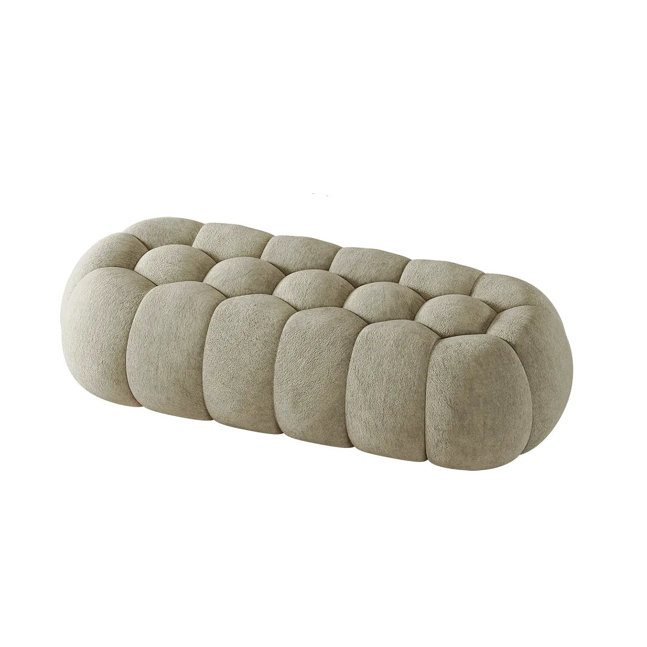 Banc de chambre contemporain en forme de nuage, recouvert de tissu