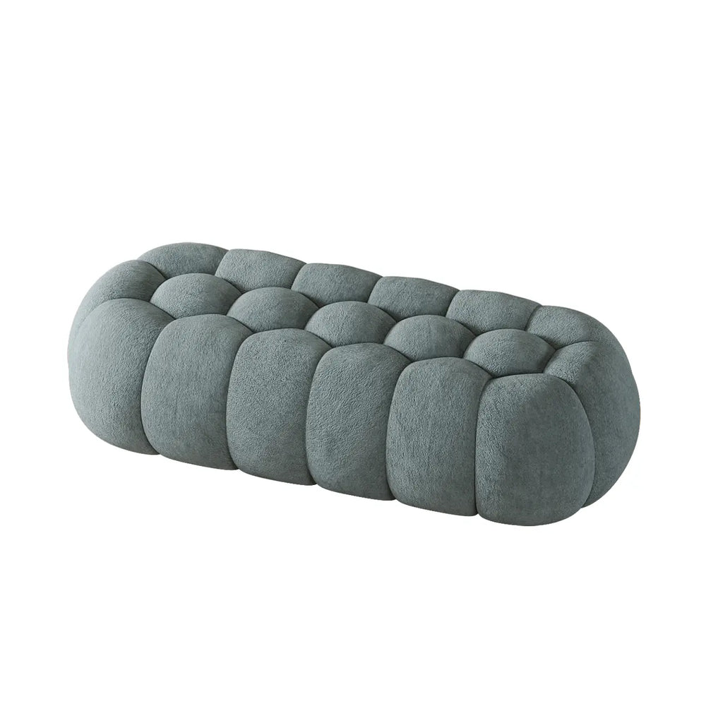 Banc de chambre contemporain en forme de nuage, recouvert de tissu