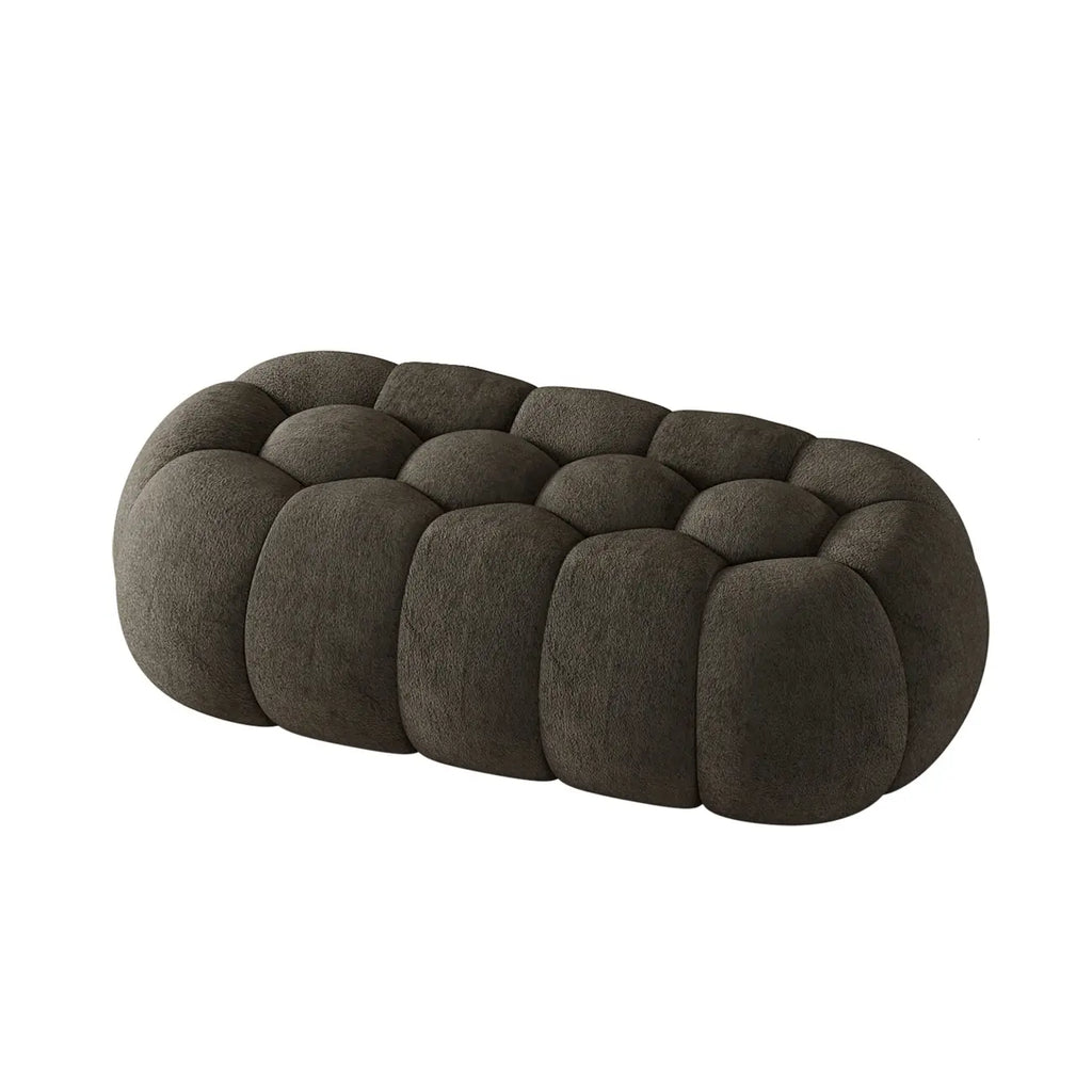 Banc de chambre contemporain en forme de nuage, recouvert de tissu