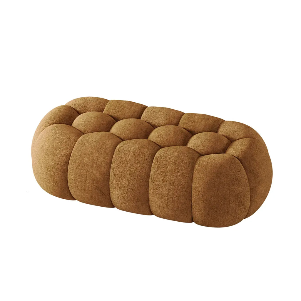 Banc de chambre contemporain en forme de nuage, recouvert de tissu