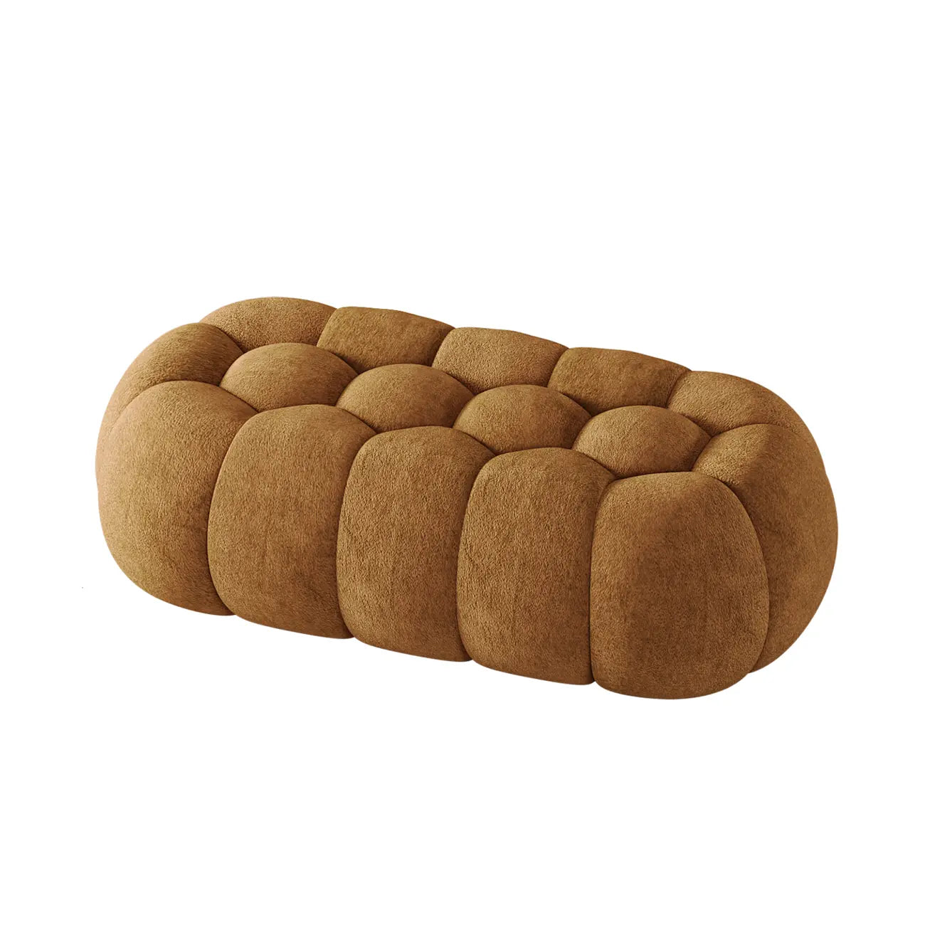 Banc de chambre contemporain en forme de nuage, recouvert de tissu