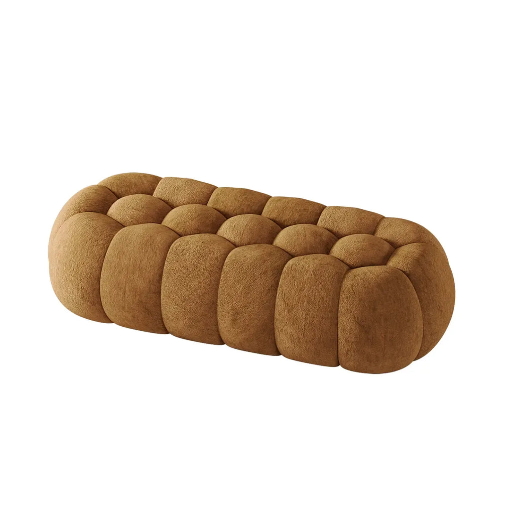 Banc de chambre contemporain en forme de nuage, recouvert de tissu