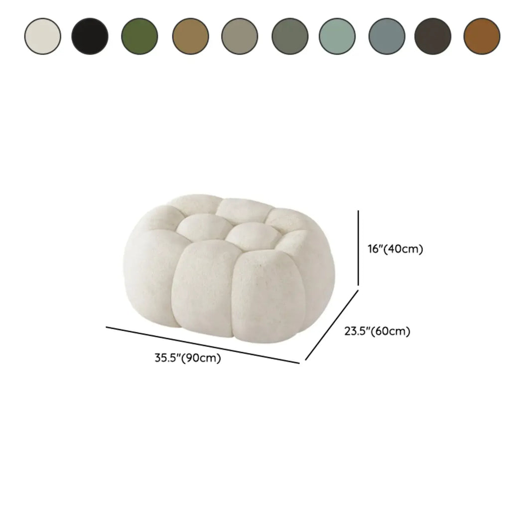 Banc de chambre contemporain en forme de nuage, recouvert de tissu