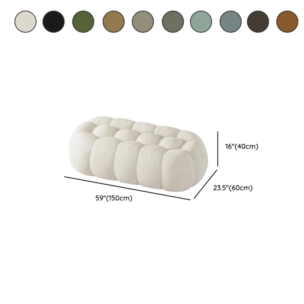 Banc de chambre contemporain en forme de nuage, recouvert de tissu