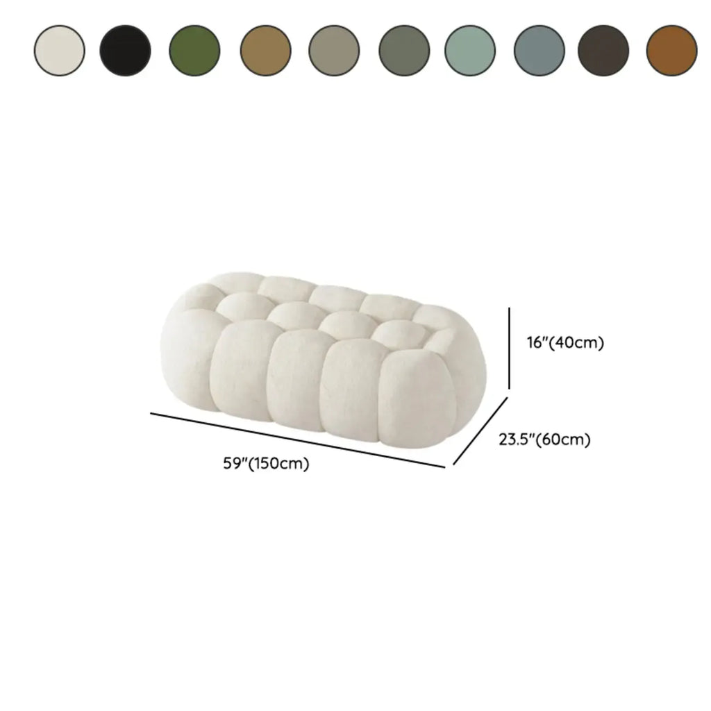 Banc de chambre contemporain en forme de nuage, recouvert de tissu