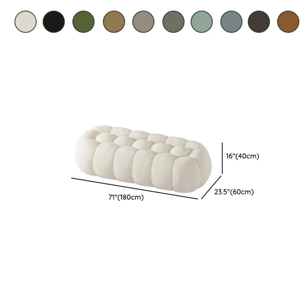 Banc de chambre contemporain en forme de nuage, recouvert de tissu