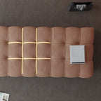 Banc de chambre long et rembourré gris clair contemporain