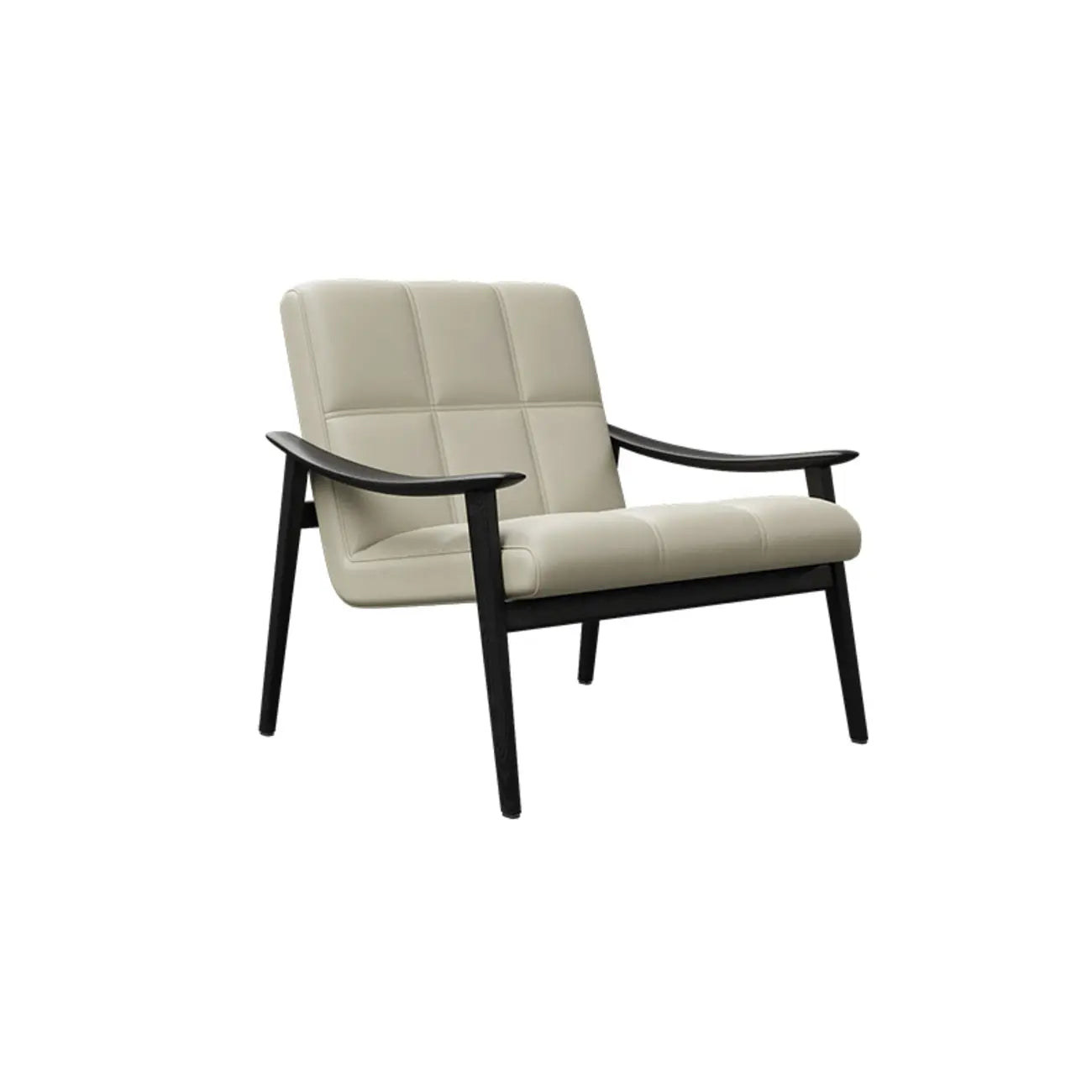 Fauteuil d'appoint élégant en cuir véritable/nappa à dossier mi-haut