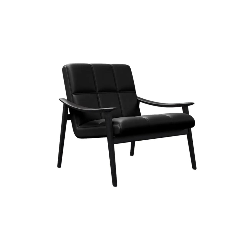 Fauteuil d'appoint élégant en cuir véritable/nappa à dossier mi-haut