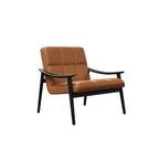 Fauteuil d'appoint élégant en cuir véritable/nappa à dossier mi-haut