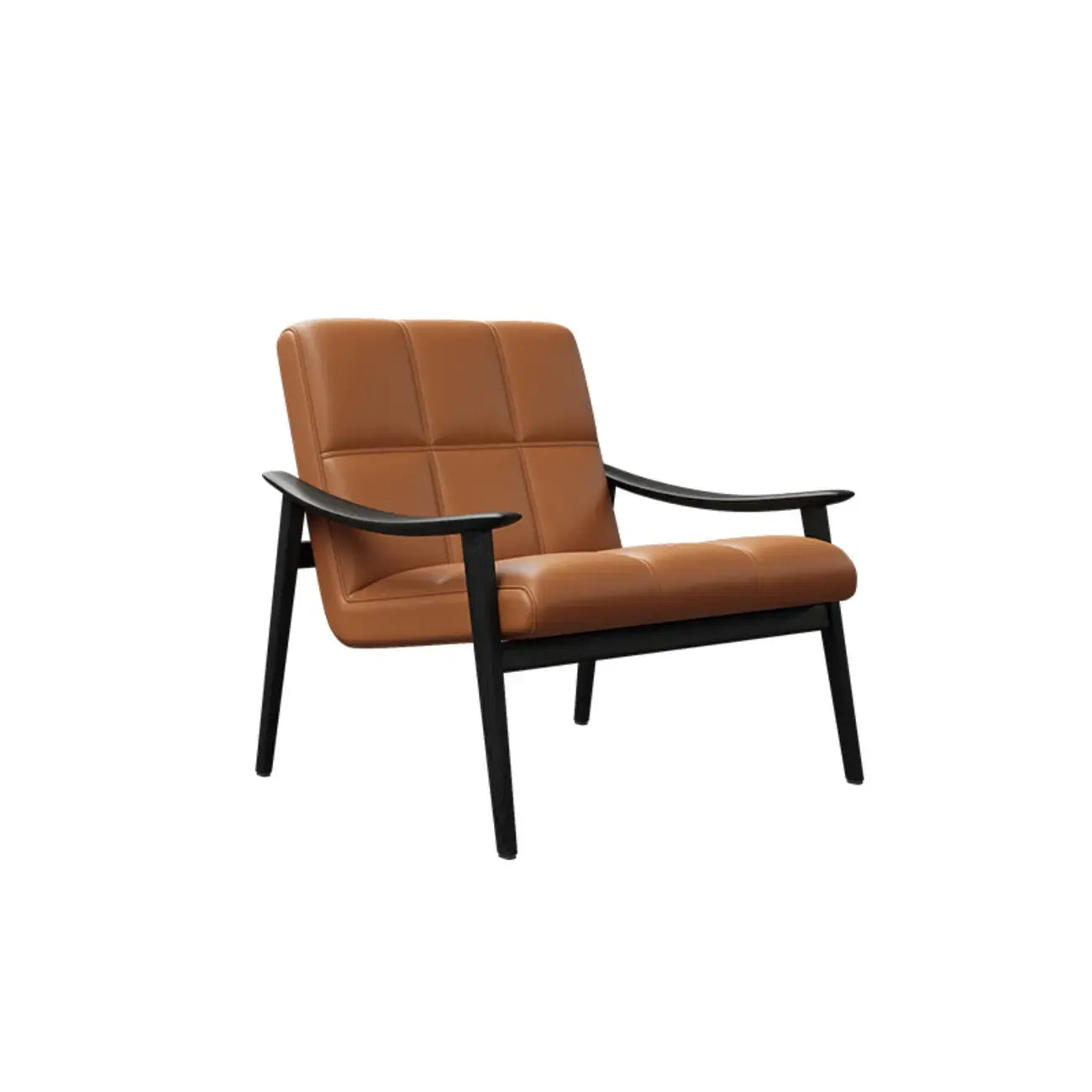 Fauteuil d'appoint élégant en cuir véritable/nappa à dossier mi-haut