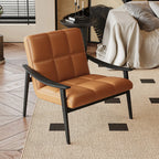 Fauteuil d'appoint élégant en cuir véritable/nappa à dossier mi-haut