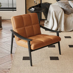 Fauteuil d'appoint élégant en cuir véritable/nappa à dossier mi-haut