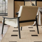 Fauteuil d'appoint élégant en cuir véritable/nappa à dossier mi-haut