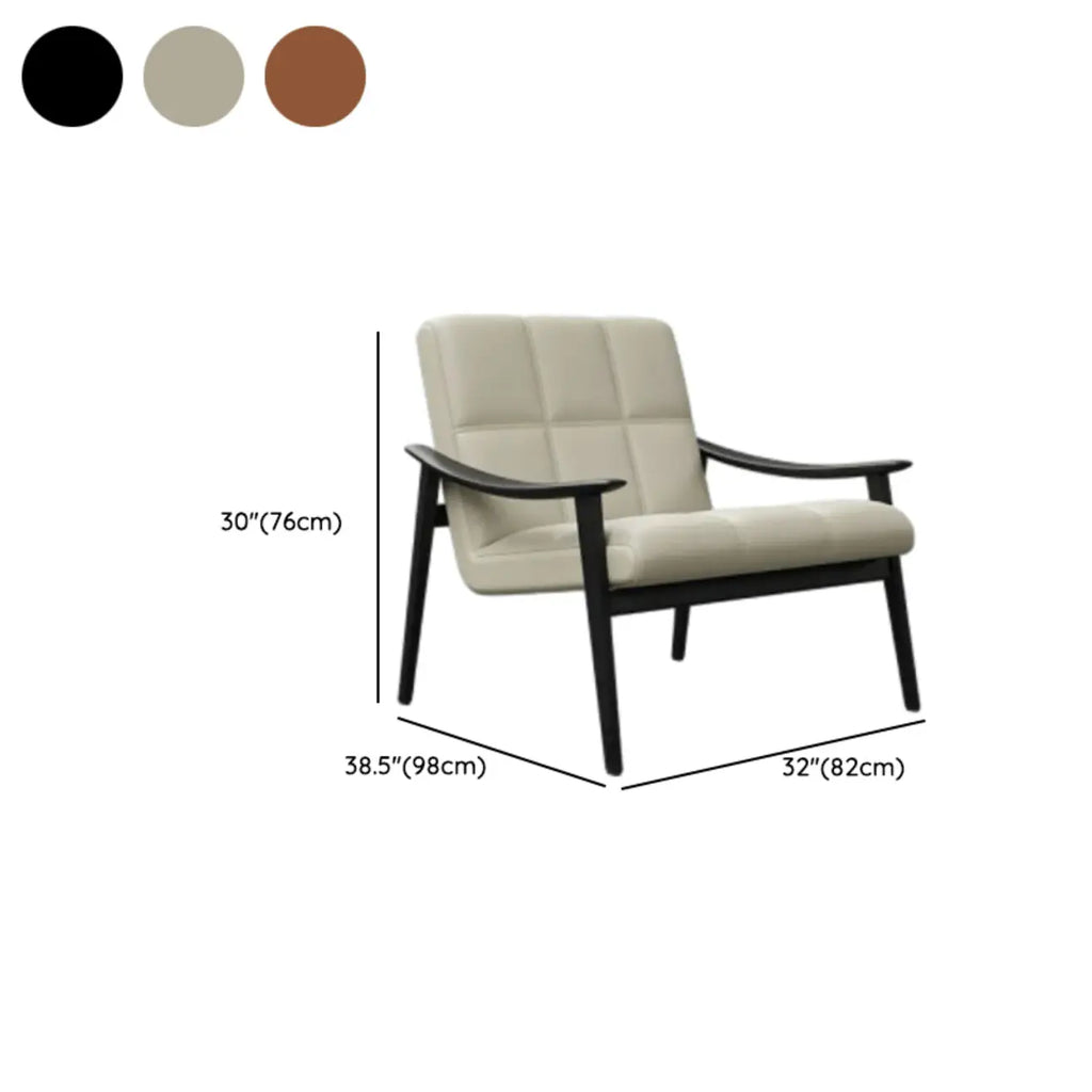 Fauteuil d'appoint élégant en cuir véritable/nappa à dossier mi-haut