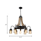Lustre vintage industriel en métal et corde noire