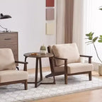 Fauteuil moderne en coton et lin pour salon