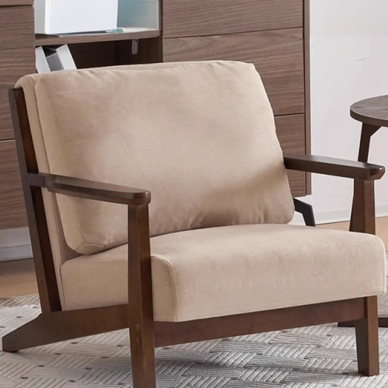 Fauteuil moderne en coton et lin pour salon