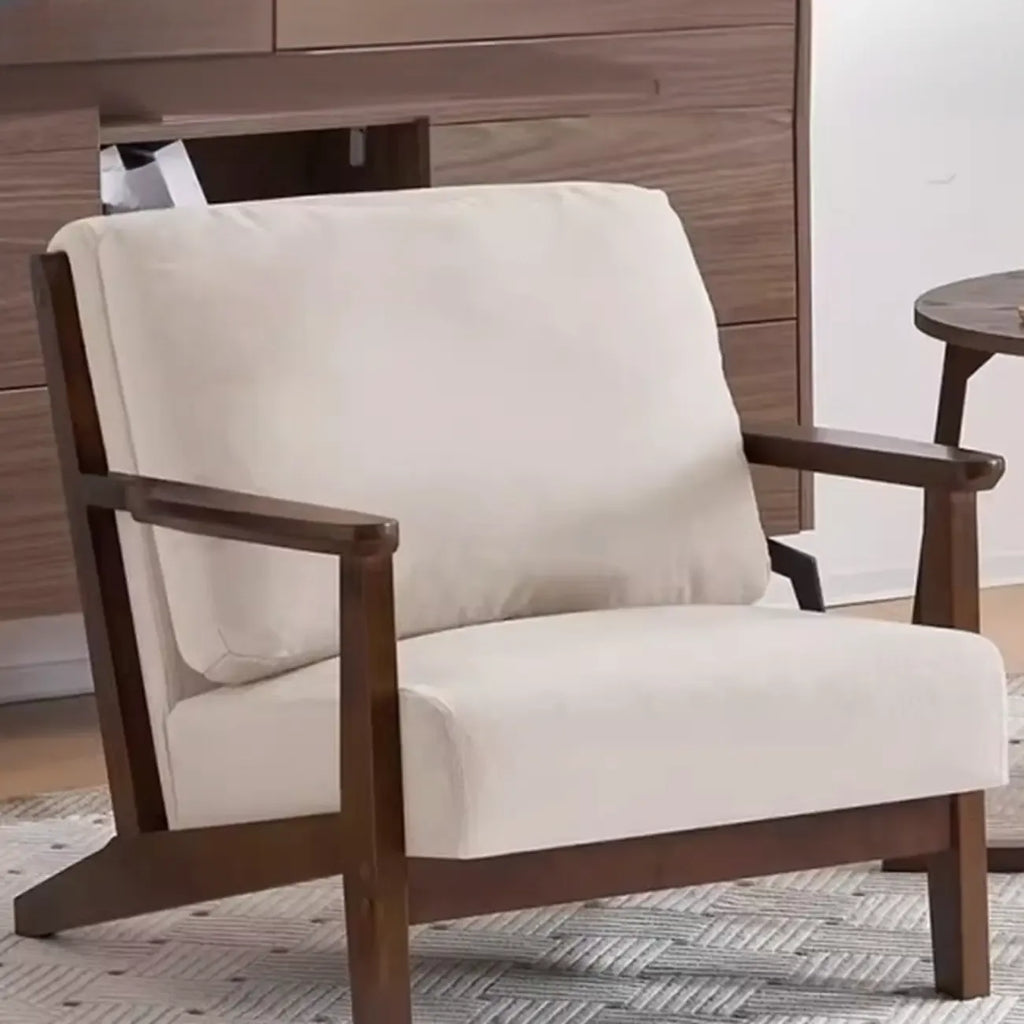 Fauteuil moderne en coton et lin pour salon