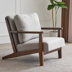Fauteuil moderne en coton et lin pour salon