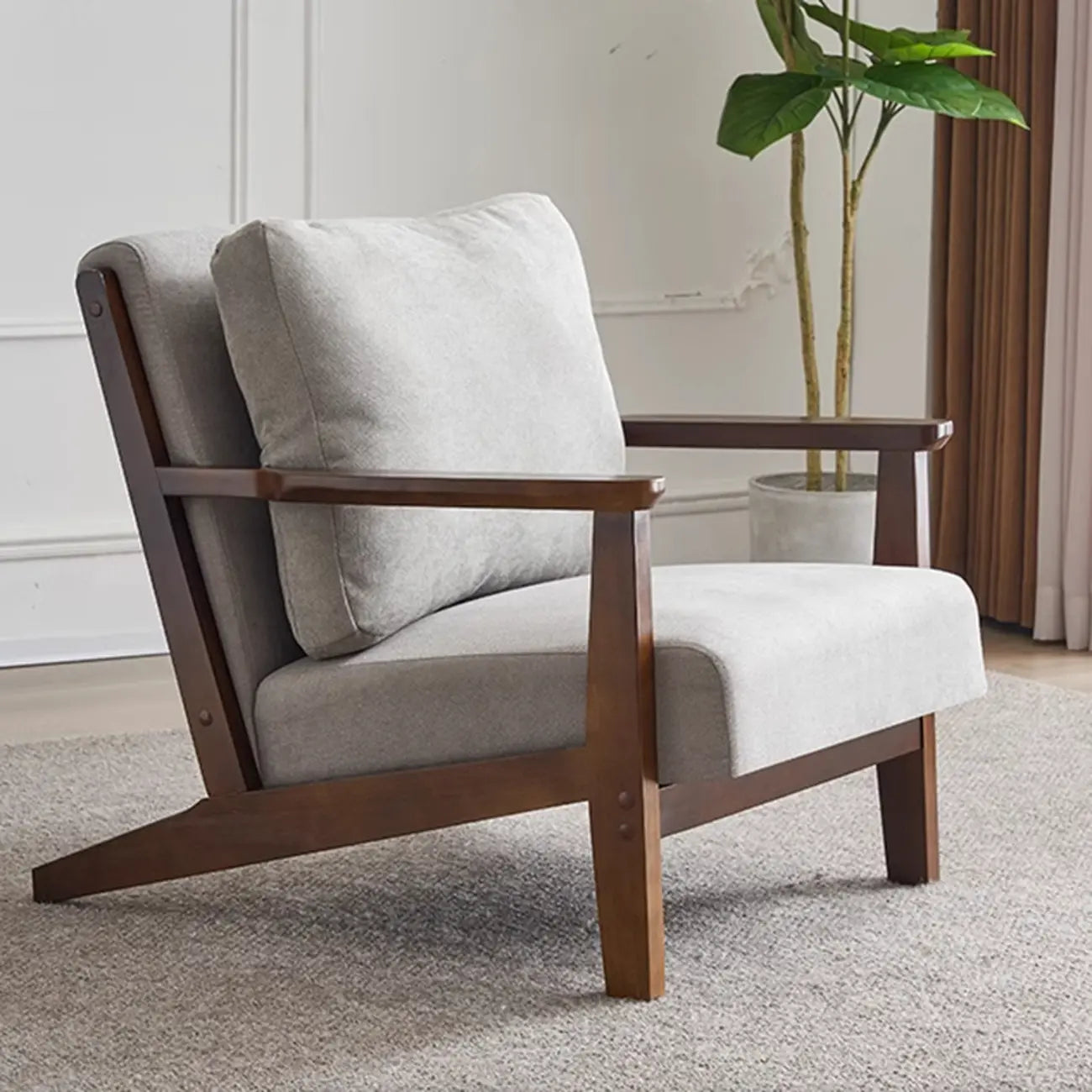 Fauteuil moderne en coton et lin pour salon