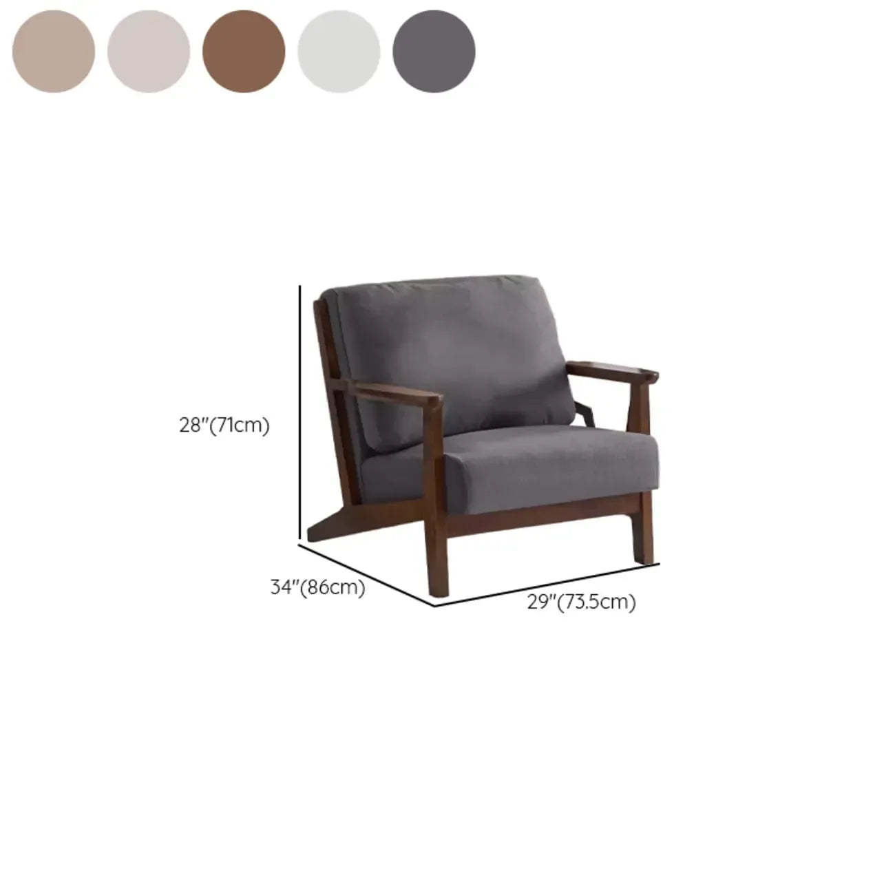 Fauteuil moderne en coton et lin pour salon