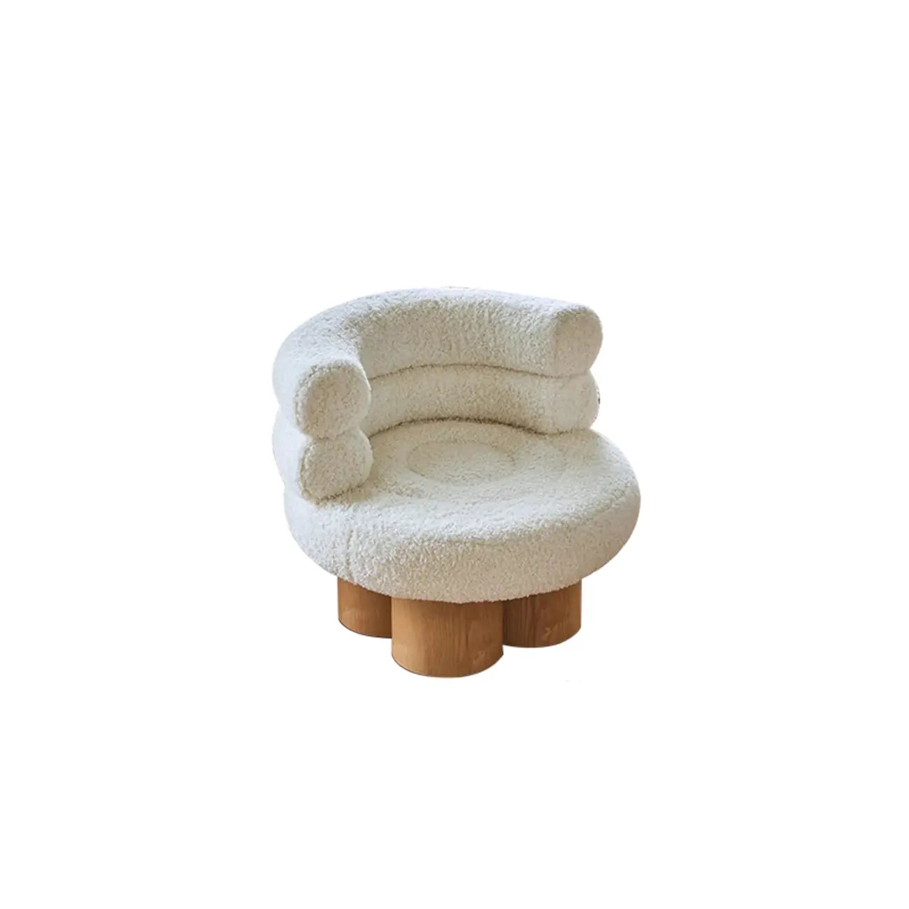 Fauteuil d'appoint contemporain blanc en sherpa, style tonneau, pour salon