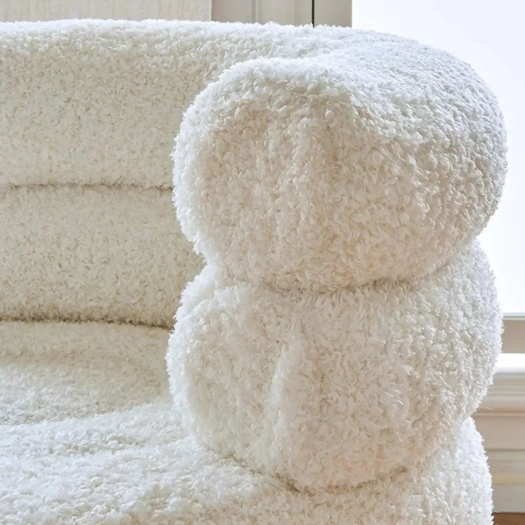 Fauteuil d'appoint contemporain blanc en sherpa, style tonneau, pour salon