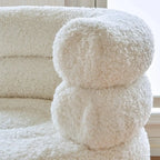 Fauteuil d'appoint contemporain blanc en sherpa, style tonneau, pour salon