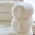 Fauteuil d'appoint contemporain blanc en sherpa, style tonneau, pour salon