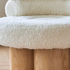 Fauteuil d'appoint contemporain blanc en sherpa, style tonneau, pour salon