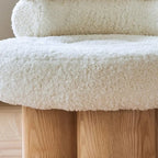 Fauteuil d'appoint contemporain blanc en sherpa, style tonneau, pour salon