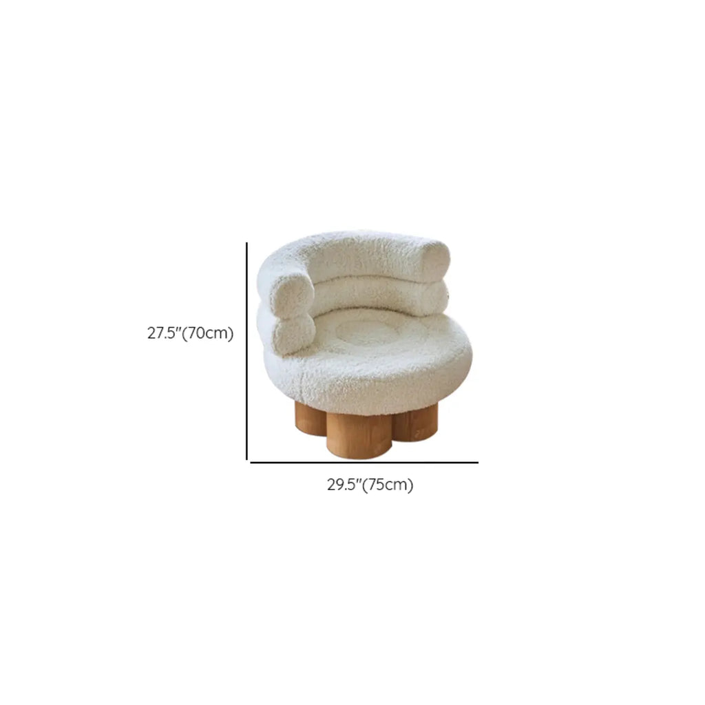 Fauteuil d'appoint contemporain blanc en sherpa, style tonneau, pour salon