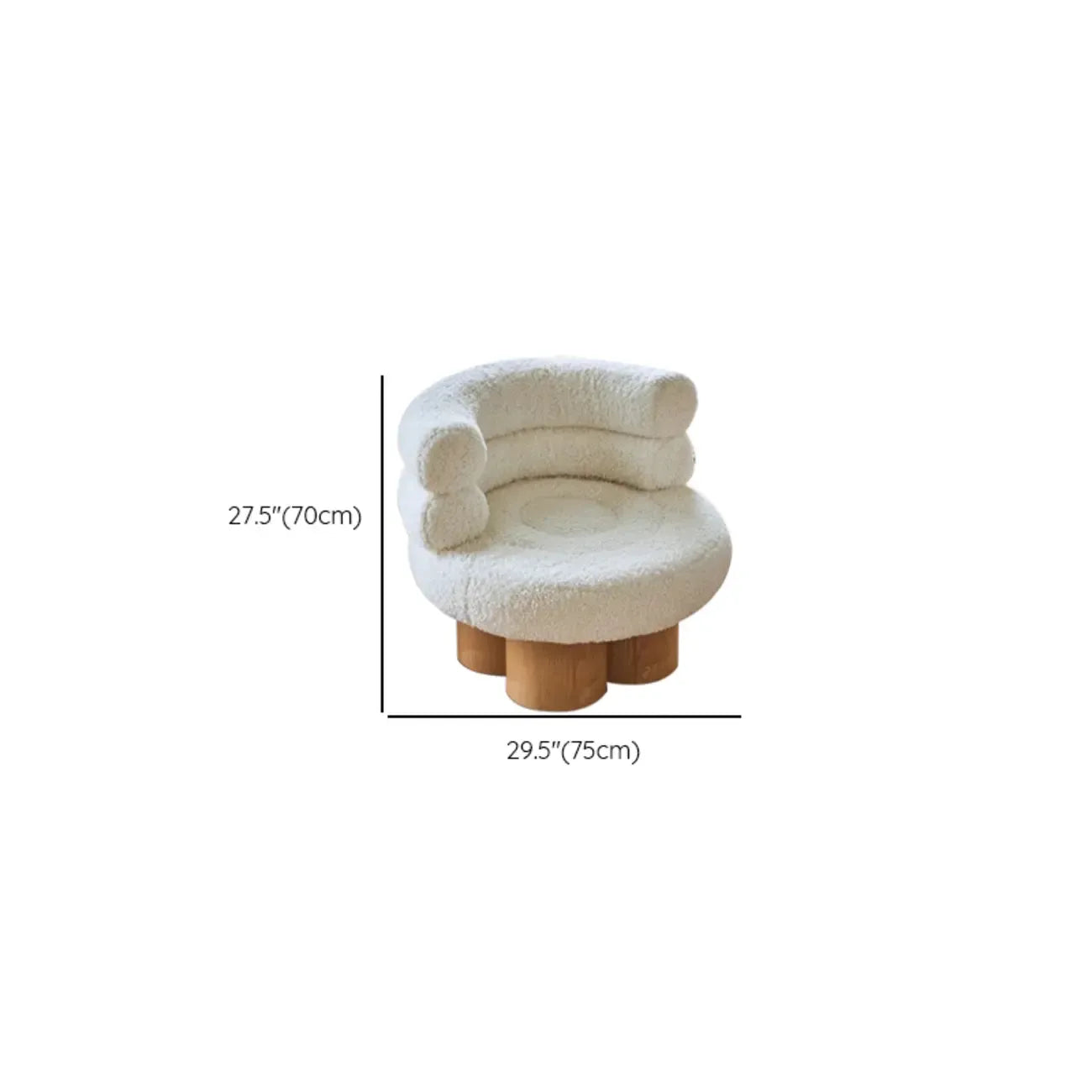 Fauteuil d'appoint contemporain blanc en sherpa, style tonneau, pour salon