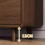 Credenza Moderna Stretta in Legno con Ante in Vetro