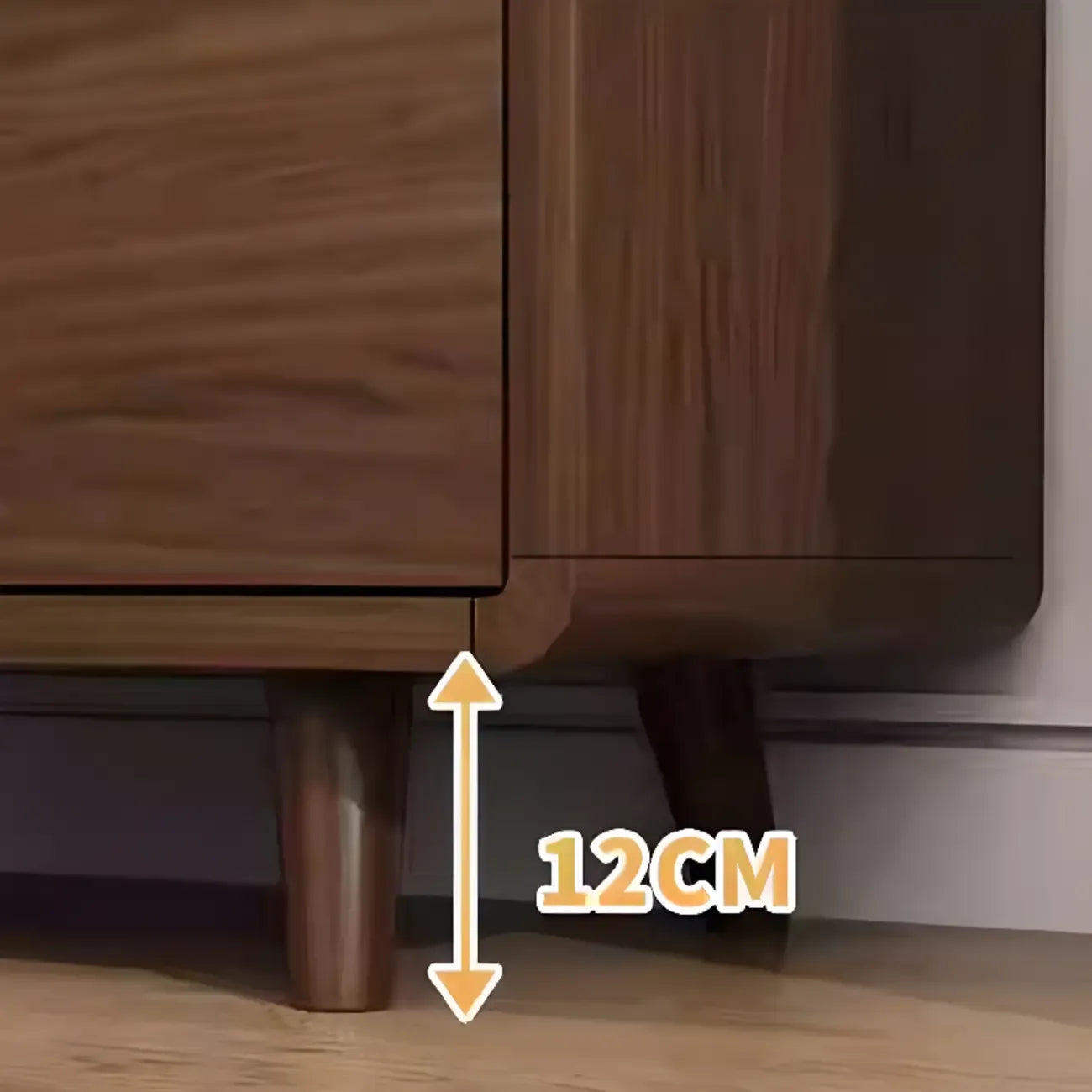 Credenza Moderna Stretta in Legno con Ante in Vetro