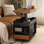 Chariot de rangement roulant pliable en bois réglable avec plateau de table