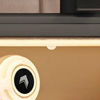Tavolino moderno in legno con ruote e piano regolabile