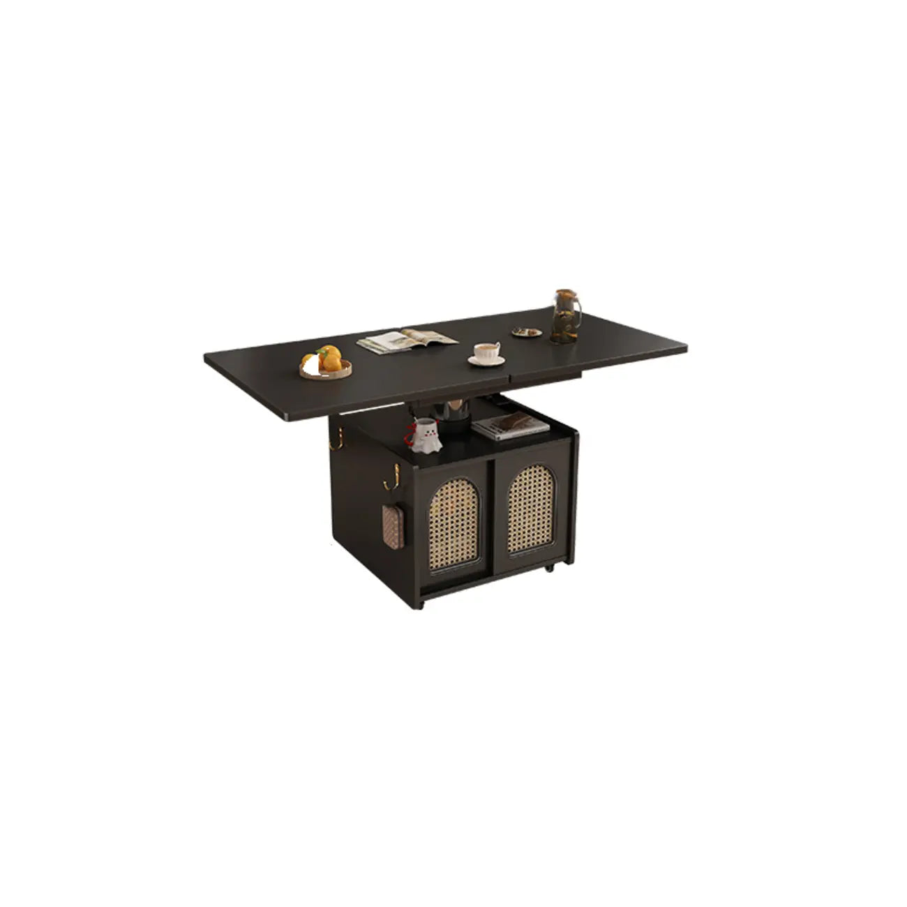 Petite table d'appoint pliable en bois blanc moderne à roulettes