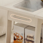 Petite table d'appoint pliable en bois blanc moderne à roulettes