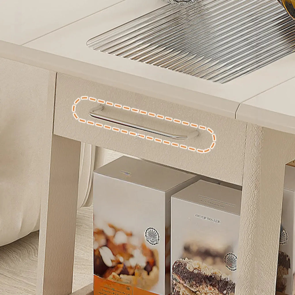 Petite table d'appoint pliable en bois blanc moderne à roulettes
