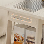 Petite table d'appoint pliable en bois blanc moderne à roulettes