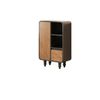 Petite étagère minimaliste en bois noir avec tiroir